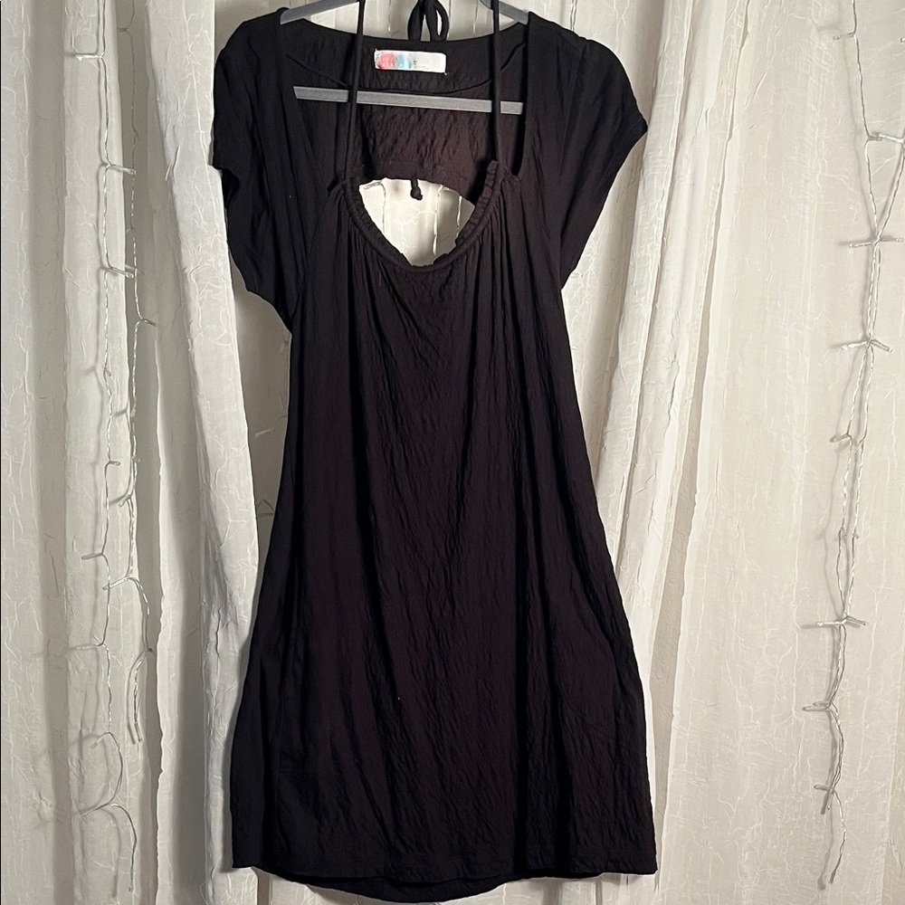 Casual Black Backless Dress
